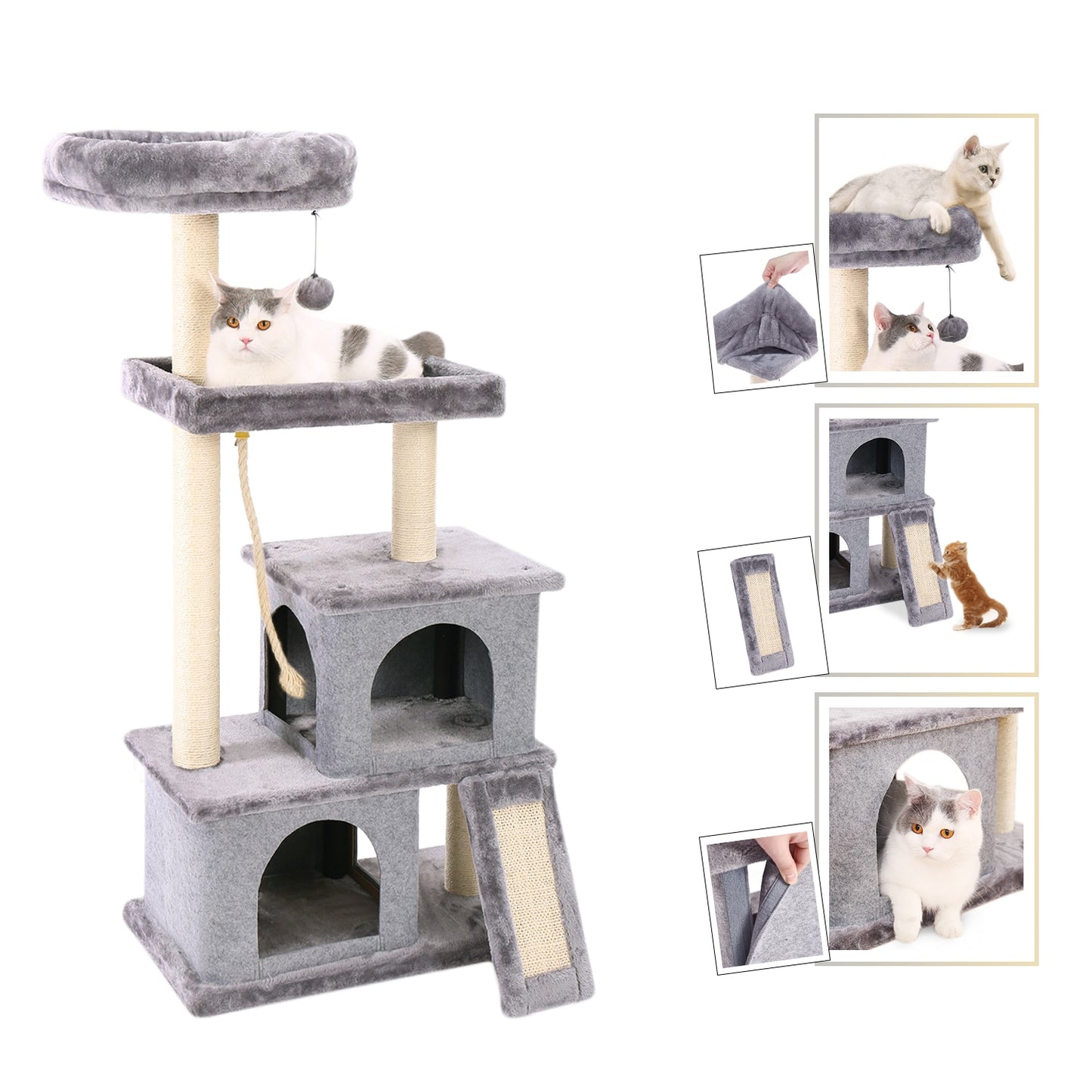 Pet Cat Jumping Toy with Ladder Scratching Wood Climbing Tree for Cat Climbing Frame Cat Furniture Scratching Post #0201