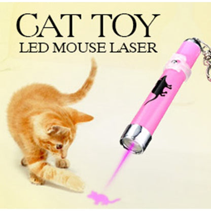 Amazingly Cat Toy Creative and Funny Pet Cat Toys LED Laser Pointer Light Glowing Animated Mouse Portable Keychain Glowing Pen