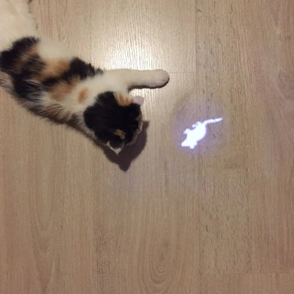 Amazingly Cat Toy Creative and Funny Pet Cat Toys LED Laser Pointer Light Glowing Animated Mouse Portable Keychain Glowing Pen