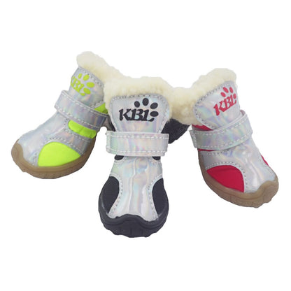 Dog Shoes Winter Warm Snow Boots Anti-skidding Pet Shoes For Small Dogs Chihuahua Teddy Puppy Cat Shoes Non-Slip Soles 4pcs/Set