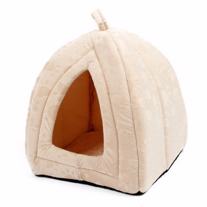 Wholesale Price Cat House and Pet Beds 5 Colors Beige and Red Purple, Khaki, Black with Paw Stripe, White with Paw Stripe