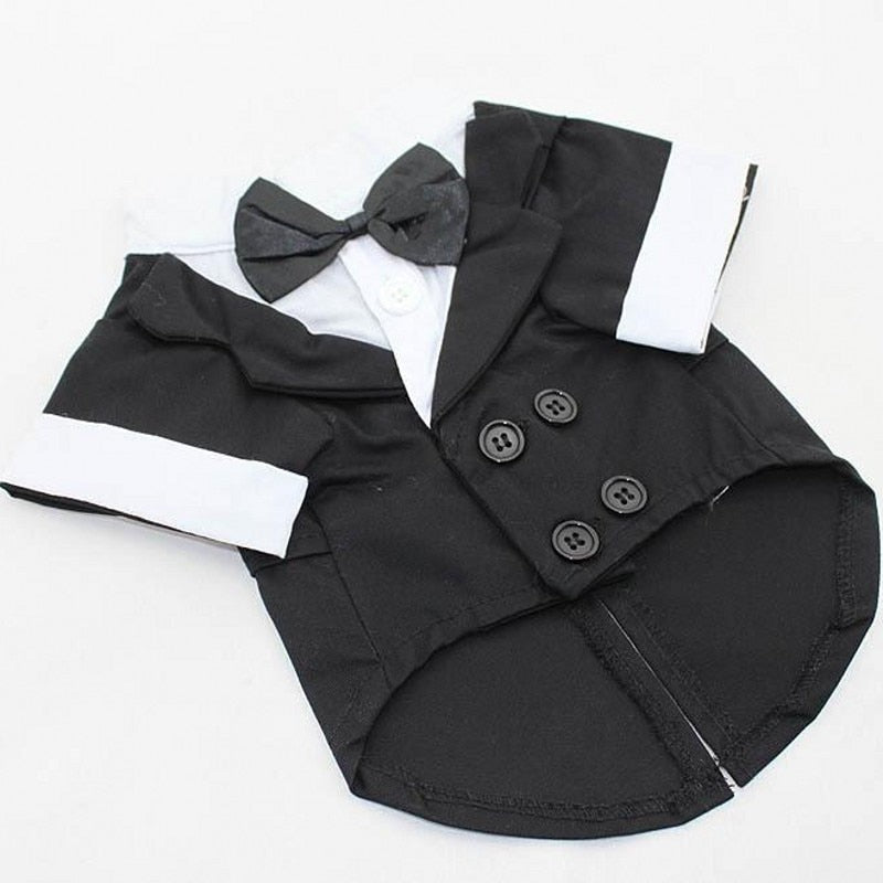 New Pet Clothes Puppy Shirt Dog Wedding Tuxedo Western Style Suit with Bow Tie Apparel Clothing For Dogs Coat Free Shipping