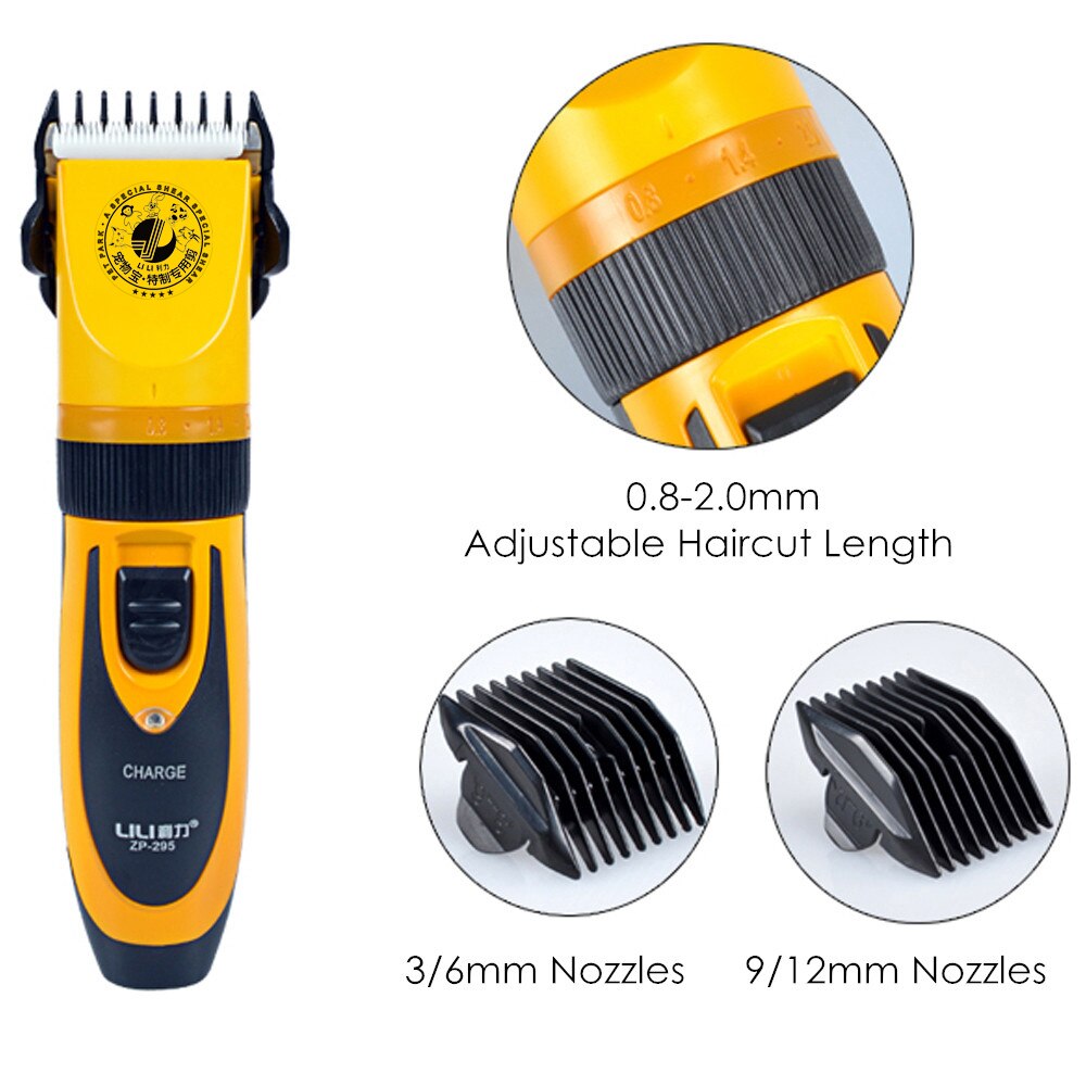 LILI Dog Hair Trimmer ZP 295 Professional Pet Clippers 35W Rechargeable Electric Cat Shaver Grooming Animals Haircut Machine