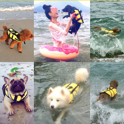 Pet Dog Life Jacket Safety Vest Surfing Swimming Clothes Summer Vacation Oxford Breathable French Bulldog