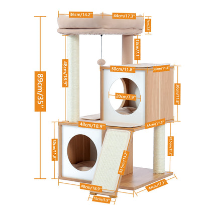 Pet Cat Jumping Toy with Ladder Scratching Wood Climbing Tree for Cat Climbing Frame Cat Furniture Scratching Post #0201