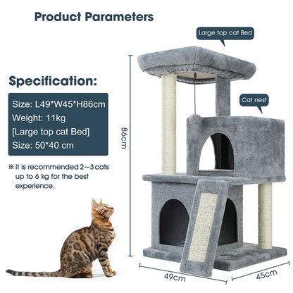 Pet Cat Jumping Toy with Ladder Scratching Wood Climbing Tree for Cat Climbing Frame Cat Furniture Scratching Post #0201