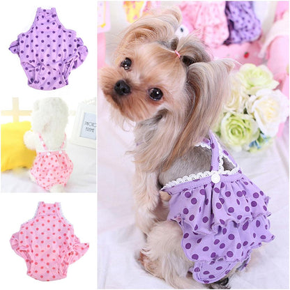 New Pet Dog Panties Strap Sanitary Adjustable Dog Dot Pet Underwear Shorts Diaper Anti-Harassment Pet's Menstrual Period Diapers