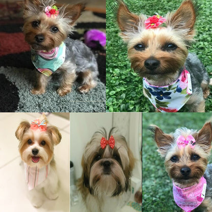 New 100/50/lot Dog Grooming Bows Diamond Pearls Style pet hair bows dog hair accessories pet shop dog acessories