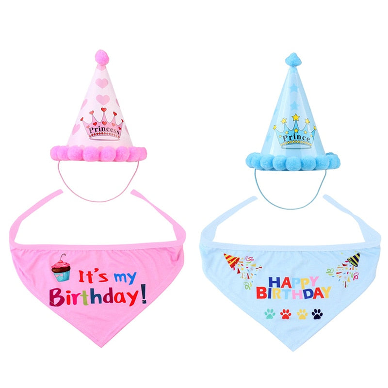 1st Birthday Pet Cat Dog Birthday Headwear Hat Party Costume" It is My Birthday " Letter Print Pet Accessory For Party Pet Supplies