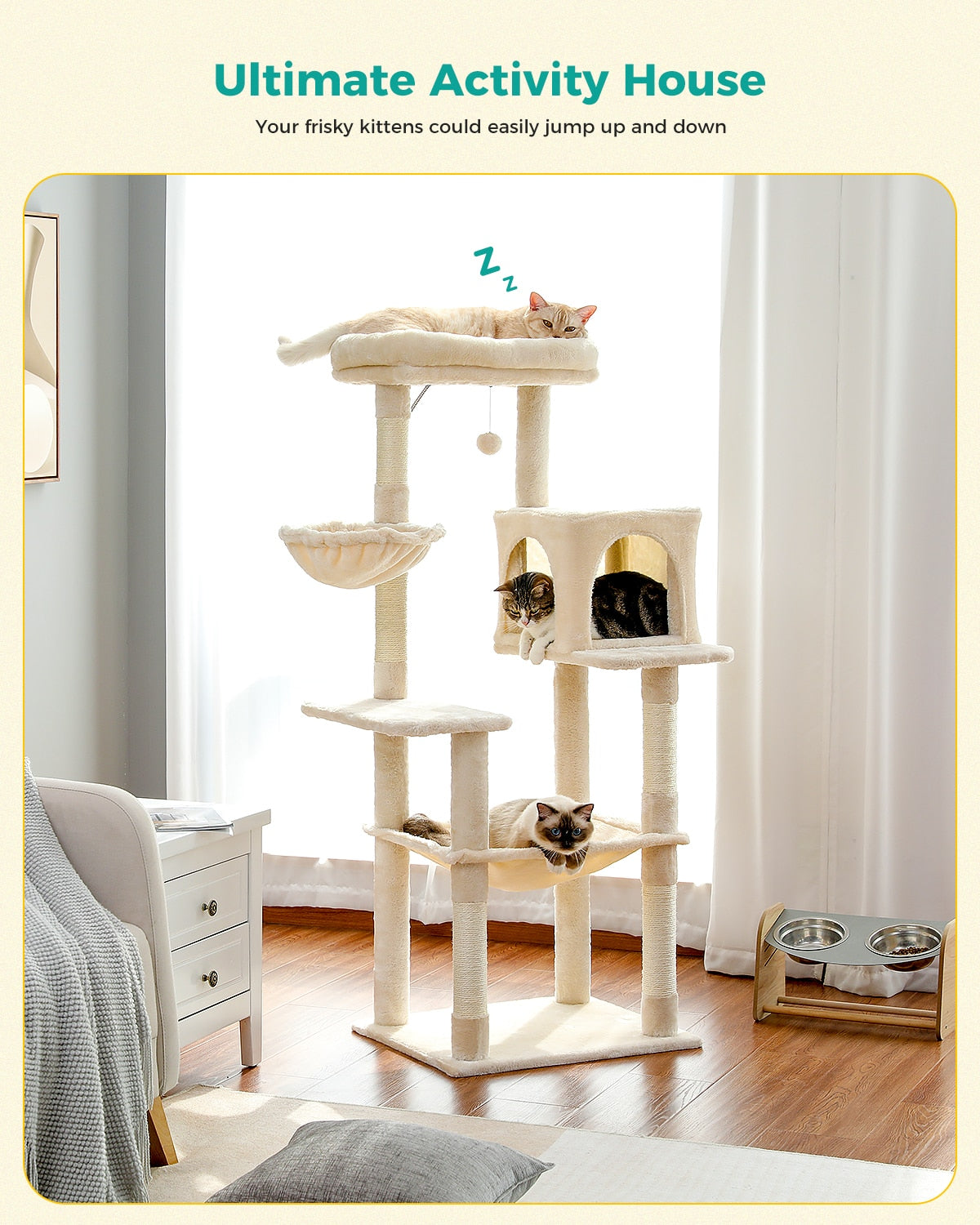 Pet Cat Jumping Toy with Ladder Scratching Wood Climbing Tree for Cat Climbing Frame Cat Furniture Scratching Post #0201