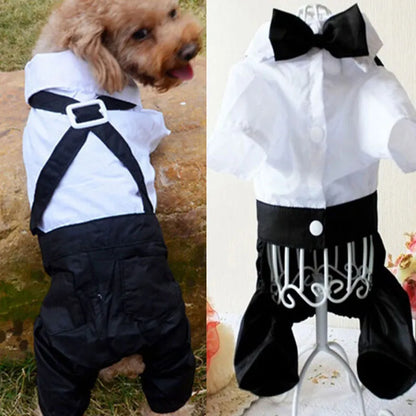 Gentleman Dog Clothes Wedding Suit Tuxedo Pet Outfit Halloween