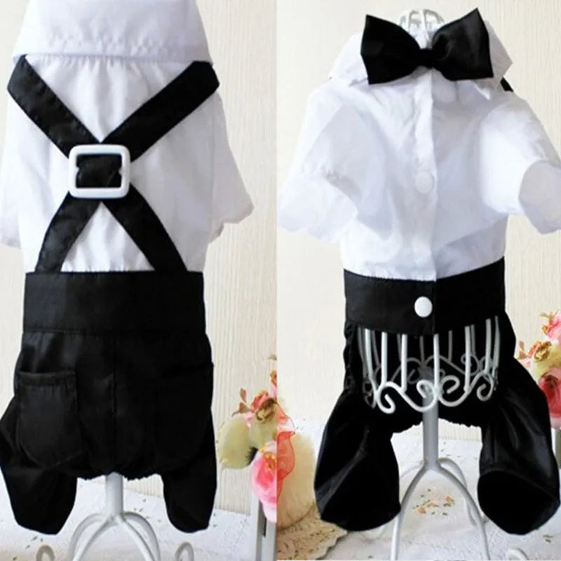 Gentleman Dog Clothes Wedding Suit Tuxedo Pet Outfit Halloween