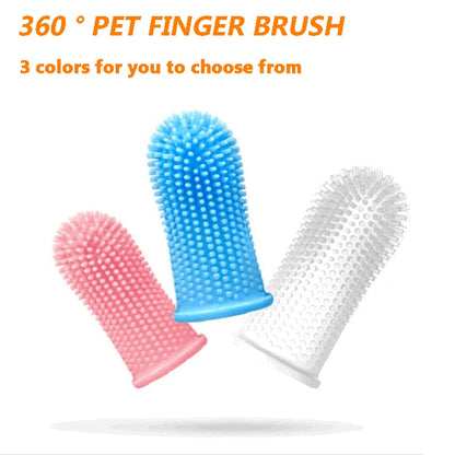 Dog Super Soft Pet Finger Toothbrush Teeth Cleaning Bad Breath Care Nontoxic Silicone Tooth Brush Tool Dog Cat Cleaning Supplies