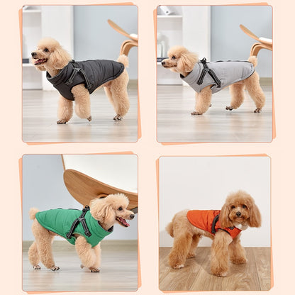 Pet Dog Clothes Harness Waterproof Dog Jacket Vest Winter Warm Dogs Clothes For Puppy Shih Tzu Chihuahua Pug Coat French-Bulldog