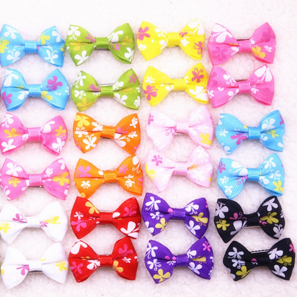 10/20/30pcs New 20 Styles Pet Dog Grooming Accessories Products Hand-made Small Dog Hair Bows Cat Hair Clips Boutique Wholesale