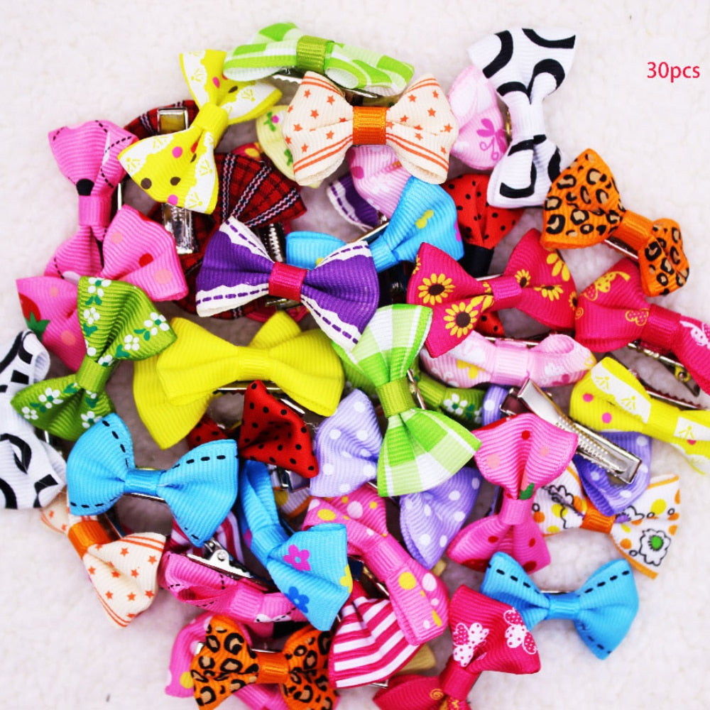 10/20/30pcs New 20 Styles Pet Dog Grooming Accessories Products Hand-made Small Dog Hair Bows Cat Hair Clips Boutique Wholesale